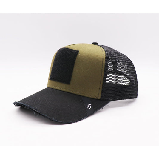 Casquette Scratchy’s Trucker Kaki Visiere Noir Destroy
