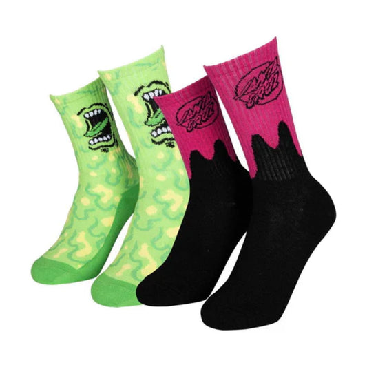 Chaussette Santa Cruz Youth 2Pack Slime Green & Pink Unique