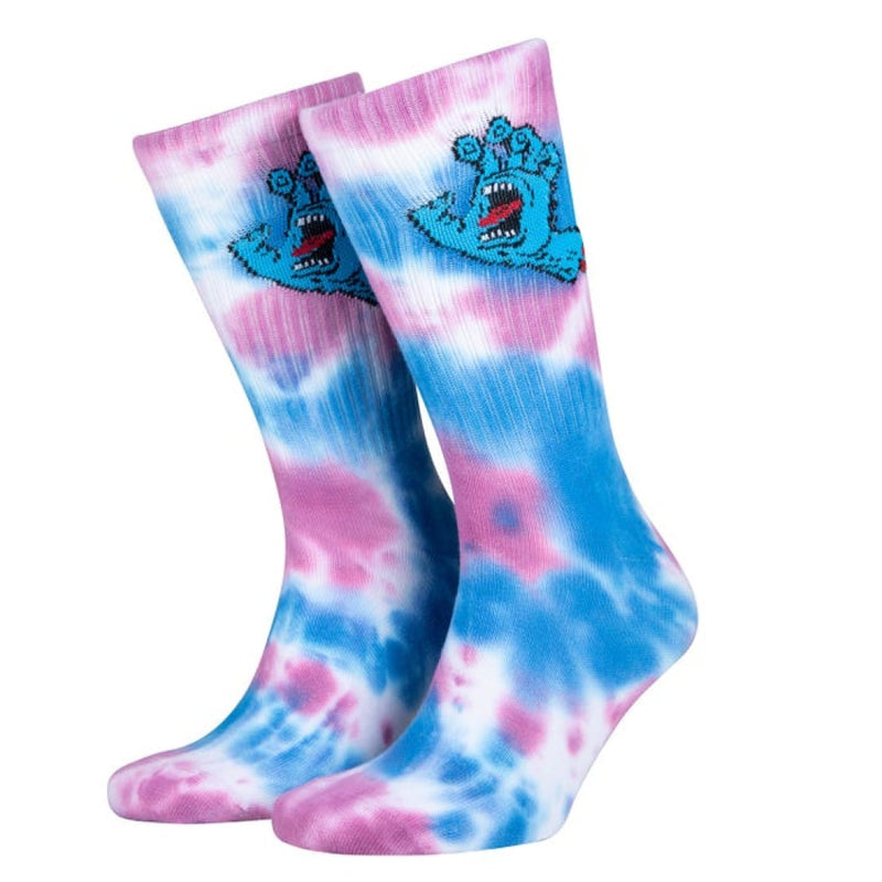 Chaussettes Santa Cruz Tie & Dye White Pink Blue - Unique /