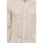 Chemise en Lin Noos Col Mao Beige - En Insidshop Sos Blanc