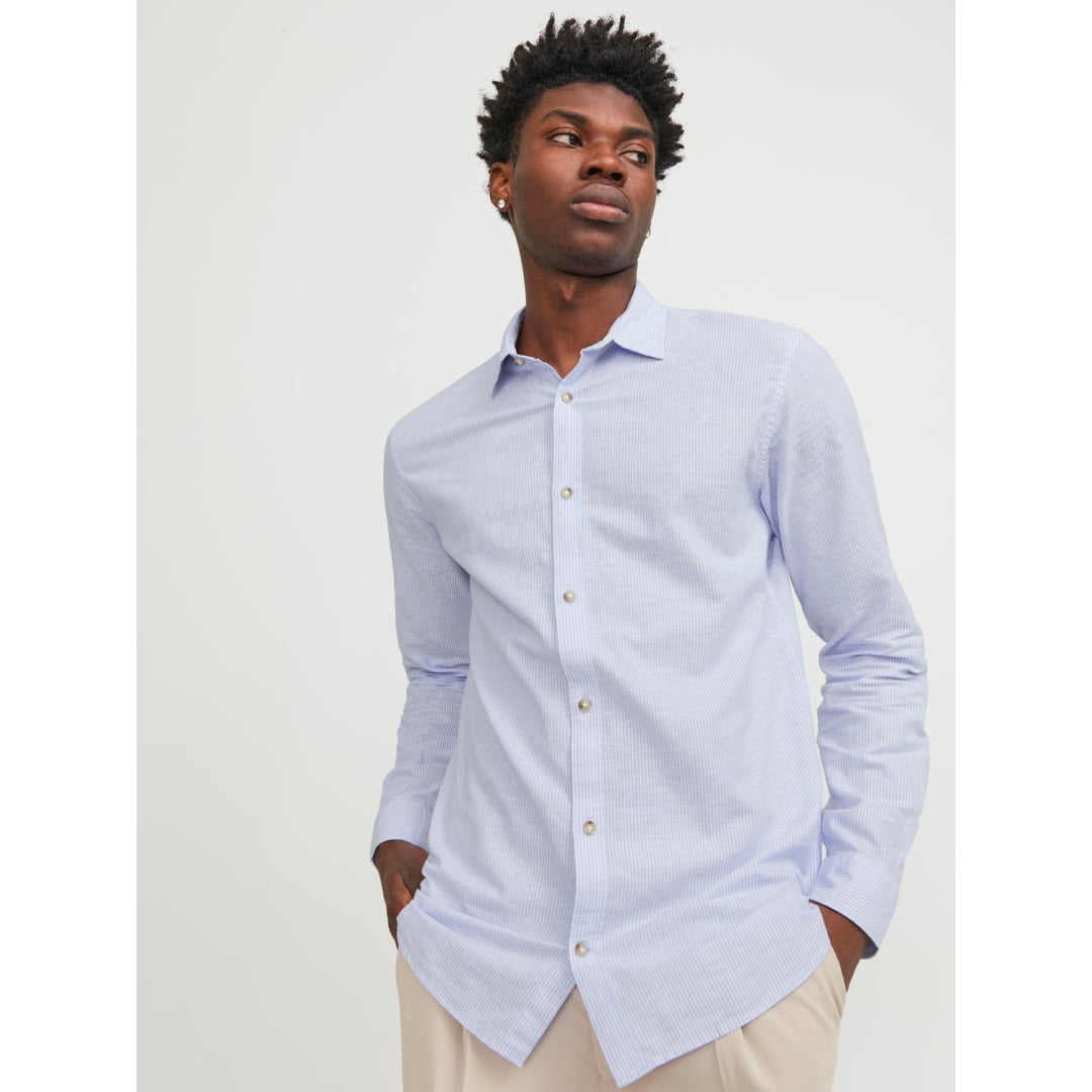 Chemise Jack & Jones JJESUMMER Blend SN Cashmere Blue White