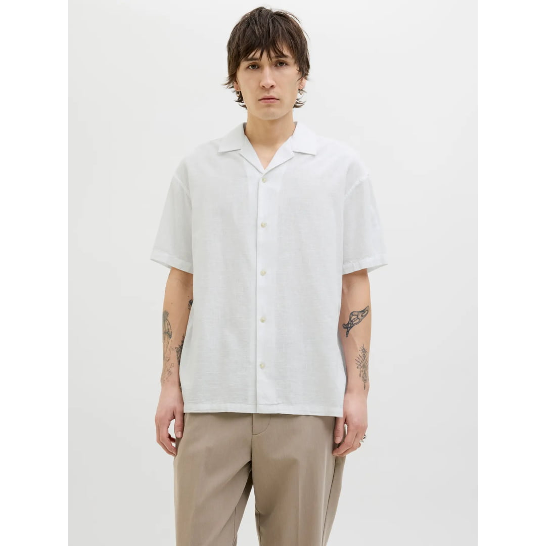 Chemise Jack & Jones JJESUMMER Resort White - Jjesummer