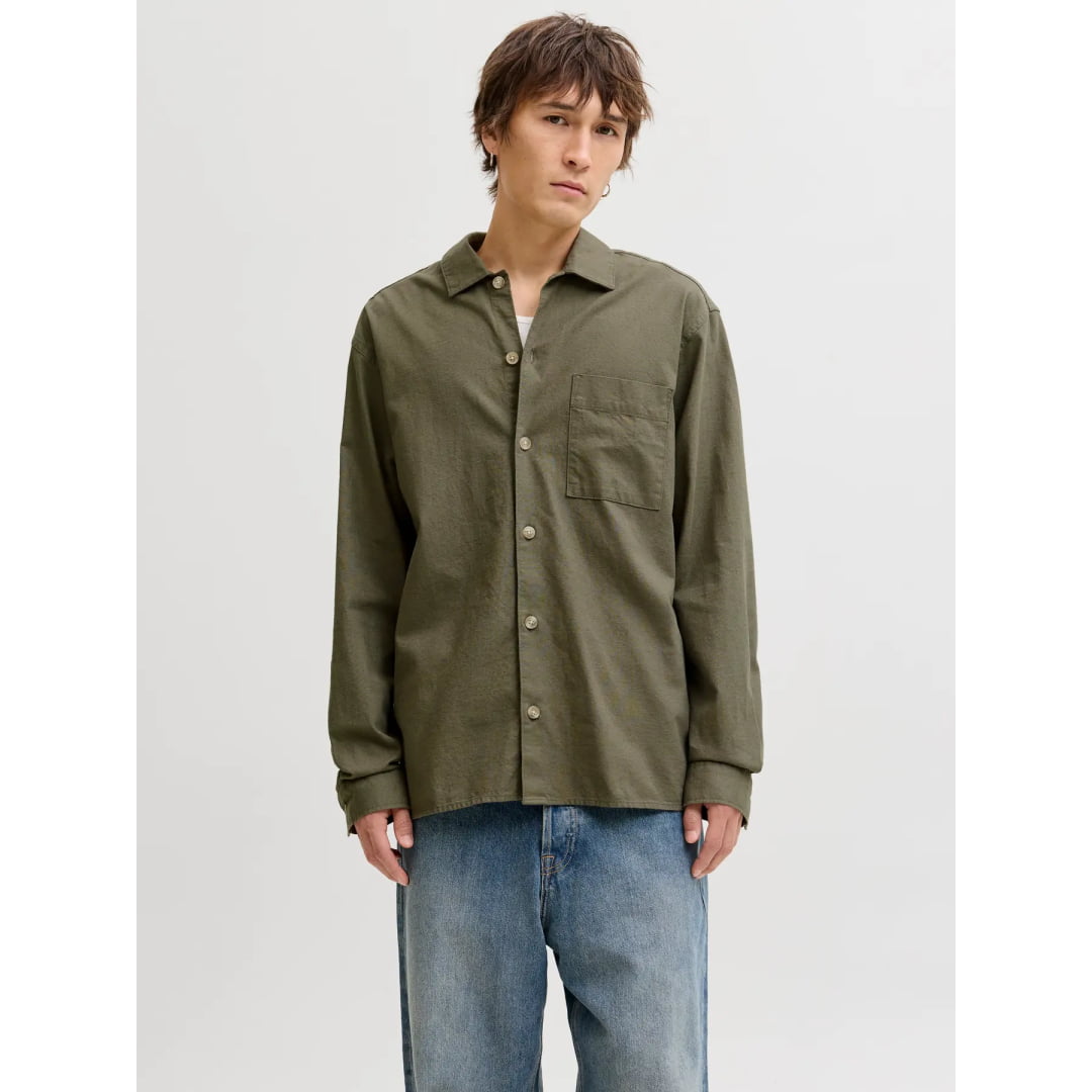 Chemise Jack & Jones JJETRISTAN Overshirt LS Dusty Olive