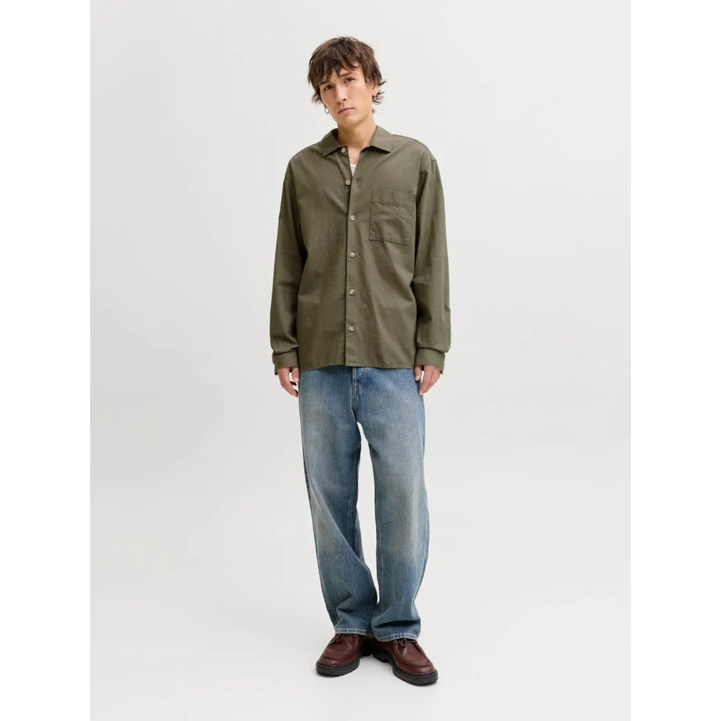 Chemise Jack & Jones JJETRISTAN Overshirt LS Dusty Olive