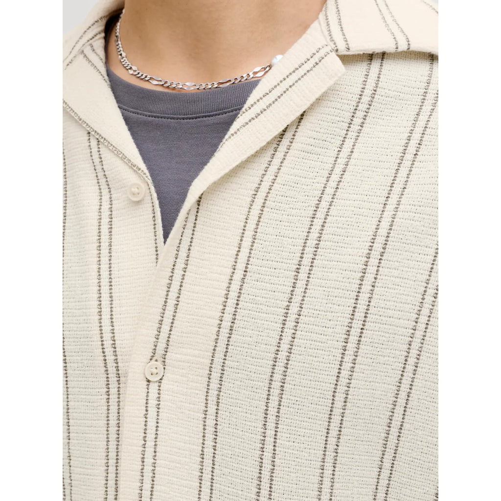 Chemise Jack & Jones JORCOBA Stripe Resort Antique White