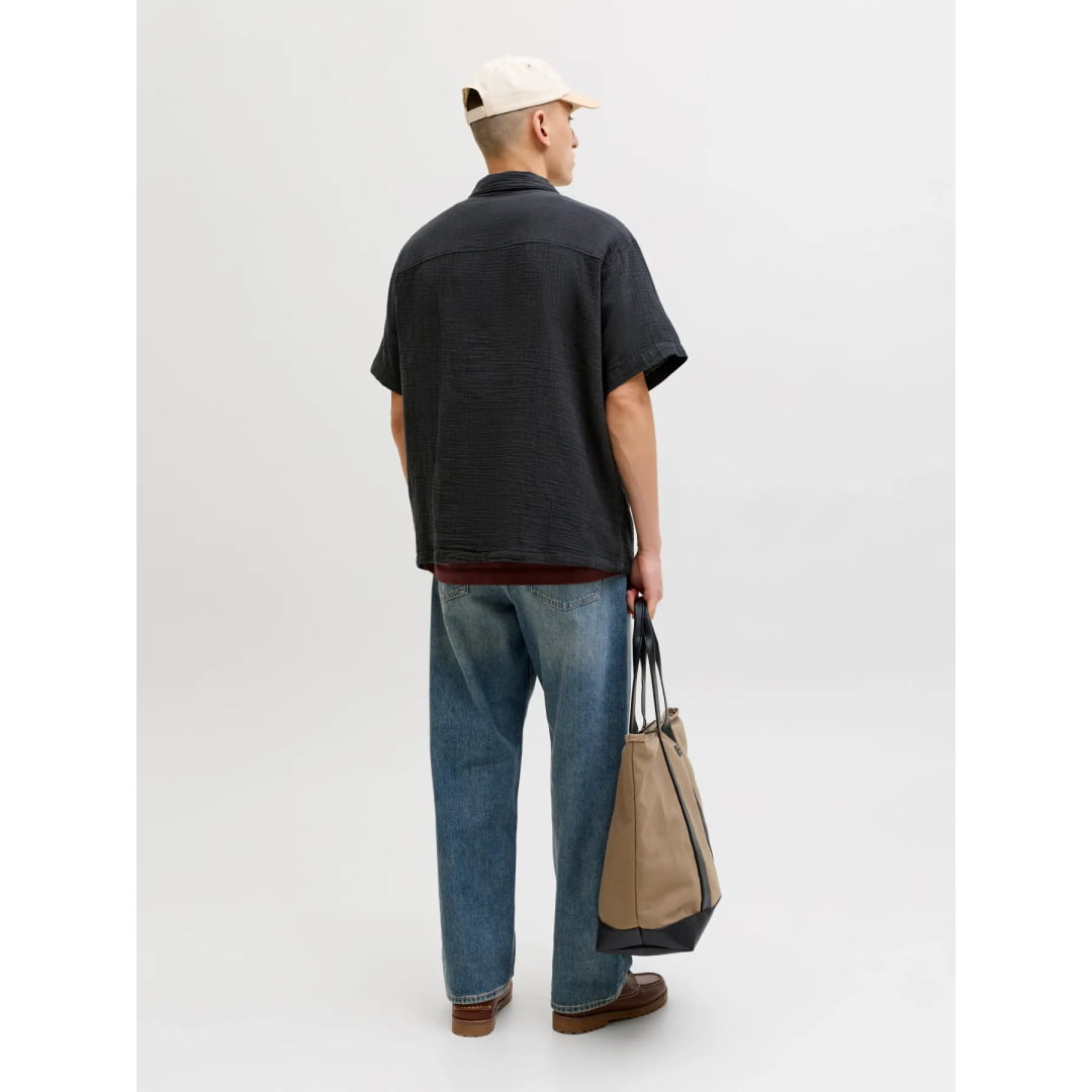 Chemise Jack & Jones Jornantucket Double Cloth SS Black - Ss