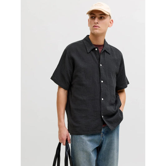 Chemise Jack & Jones Jornantucket Double Cloth SS Black - Ss