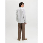 Chemise Jack & Jones JPRBLALAWRENCE Linen LS Bright White