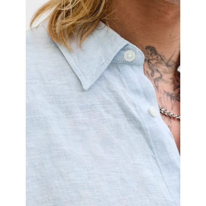 Chemise Jack & Jones JPRBLALAWRENCE Linen LS Chambray Blue