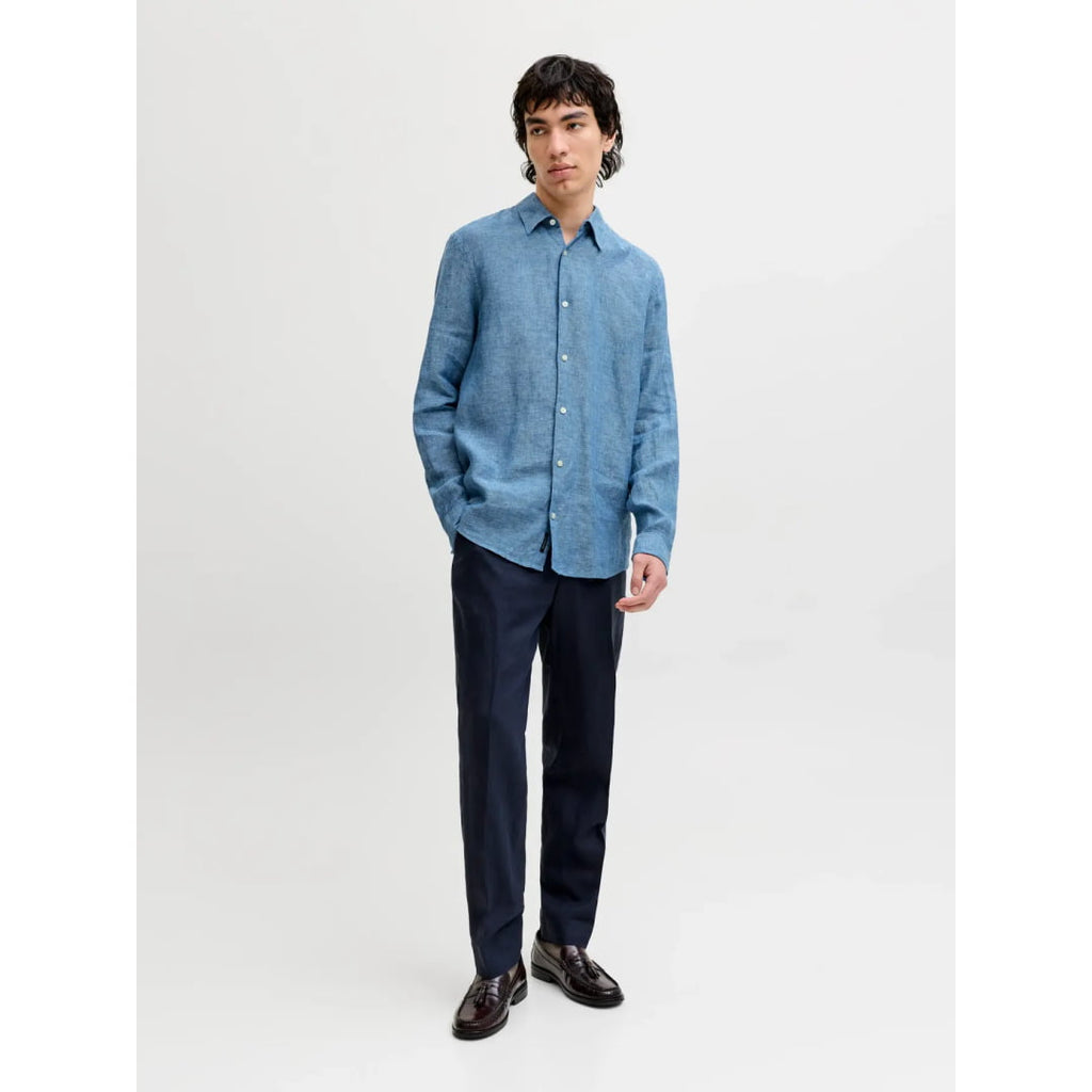 Chemise Jack & Jones JPRBLALAWRENCE Linen LS Faded Denim