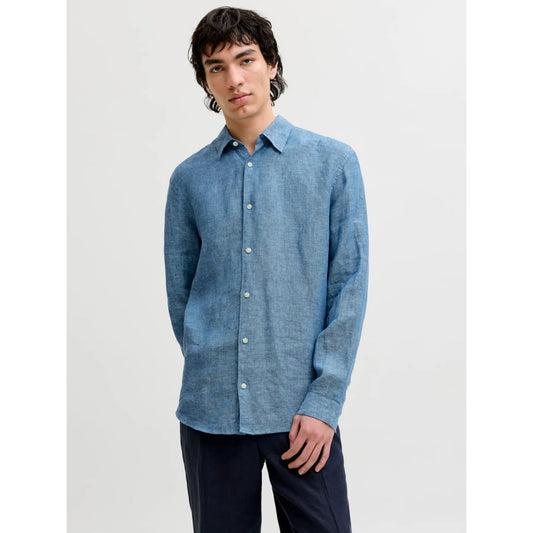 Chemise Jack & Jones JPRBLALAWRENCE Linen LS Faded Denim