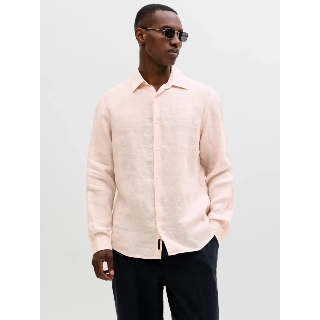 Chemise Jack & Jones JPRBLALAWRENCE Linen LS Impatiens Pink