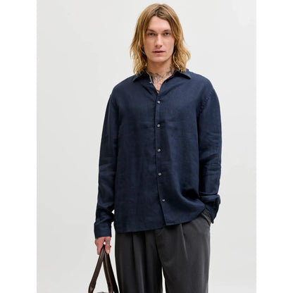 Chemise Jack & Jones JPRBLALAWRENCE Linen LS Night Sky