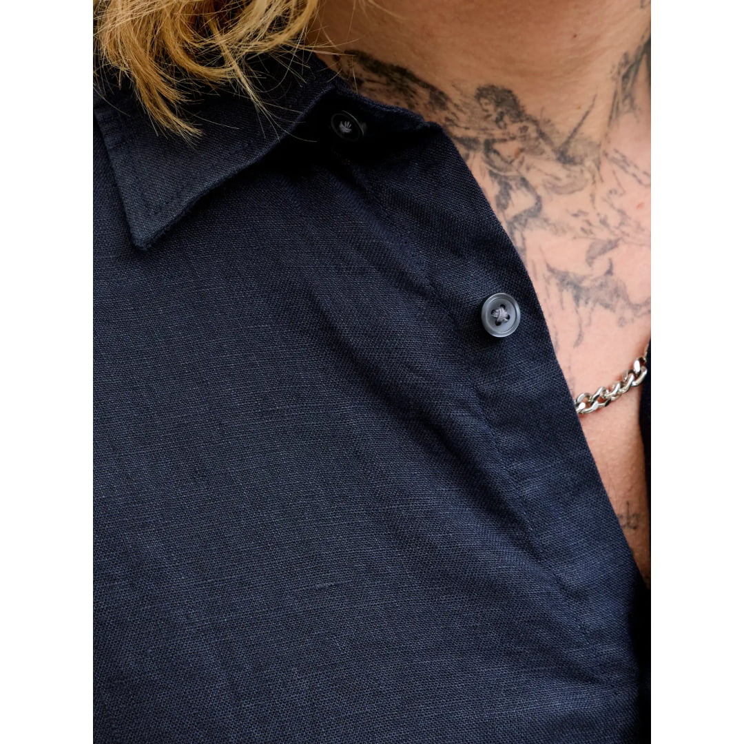 Chemise Jack & Jones JPRBLALAWRENCE Linen LS Night Sky