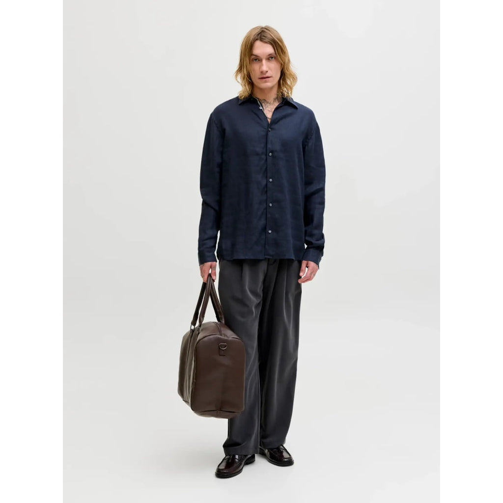Chemise Jack & Jones JPRBLALAWRENCE Linen LS Night Sky