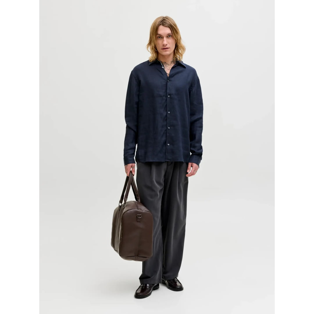 Chemise Jack & Jones JPRBLALAWRENCE Linen LS Night Sky