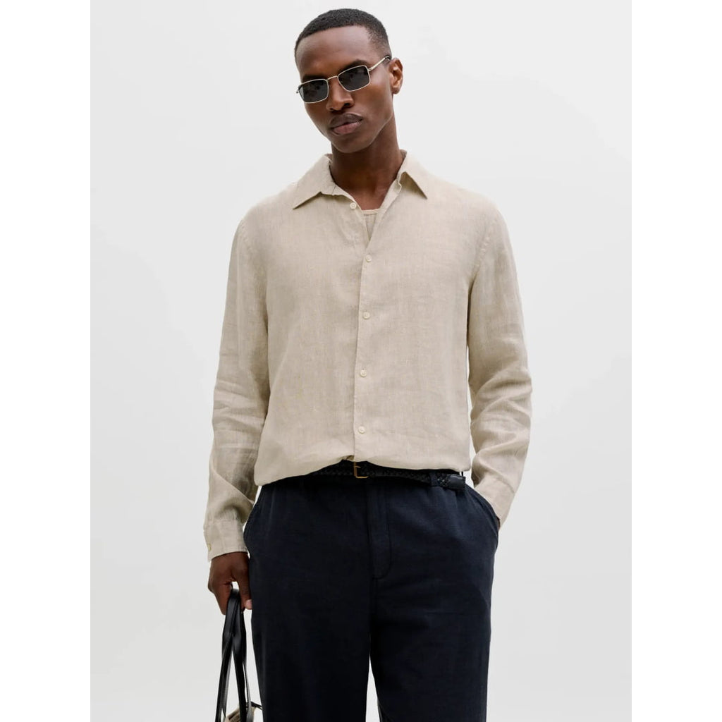 Chemise Jack & Jones JPRBLALAWRENCE Linen LS Silver Lining