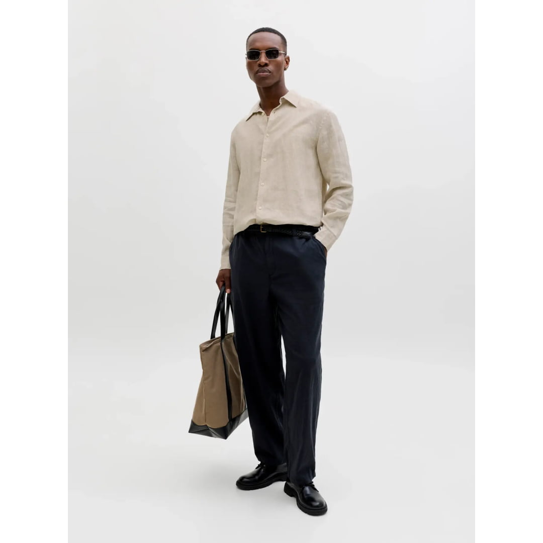 Chemise Jack & Jones JPRBLALAWRENCE Linen LS Silver Lining