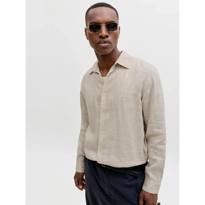 Chemise Jack & Jones JPRBLALAWRENCE Linen LS Silver Lining