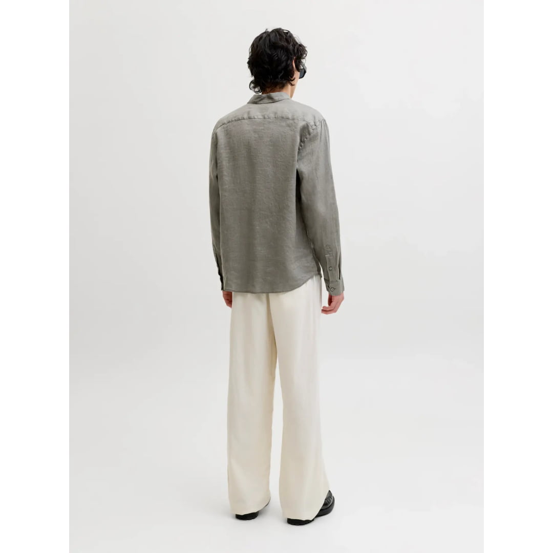 Chemise Jack & Jones JPRBLALAWRENCE Linen LS Smokey Olive