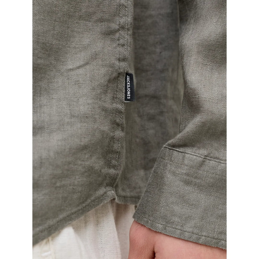 Chemise Jack & Jones JPRBLALAWRENCE Linen LS Smokey Olive