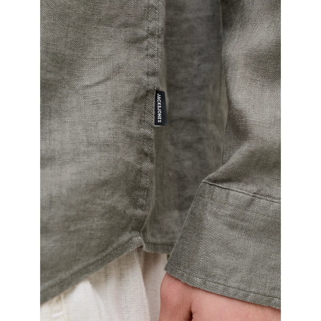 Chemise Jack & Jones JPRBLALAWRENCE Linen LS Smokey Olive