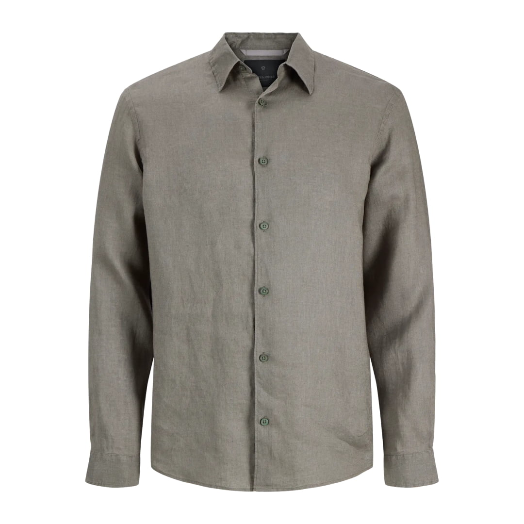 Chemise Jack & Jones JPRBLALAWRENCE Linen LS Smokey Olive