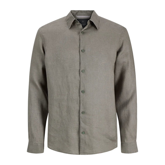 Chemise Jack & Jones JPRBLALAWRENCE Linen LS Smokey Olive