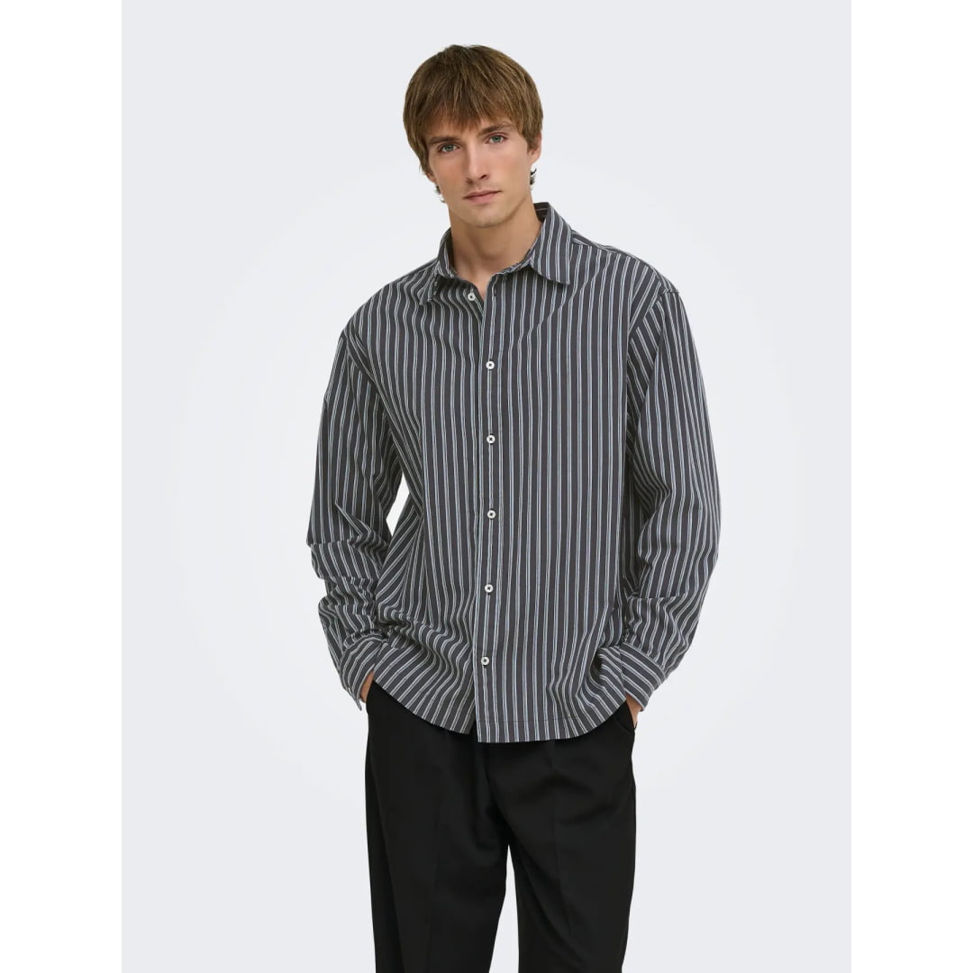 Chemise Jack & Jones ONSTOMMY Stripe RLX VD Grey Pinstripe