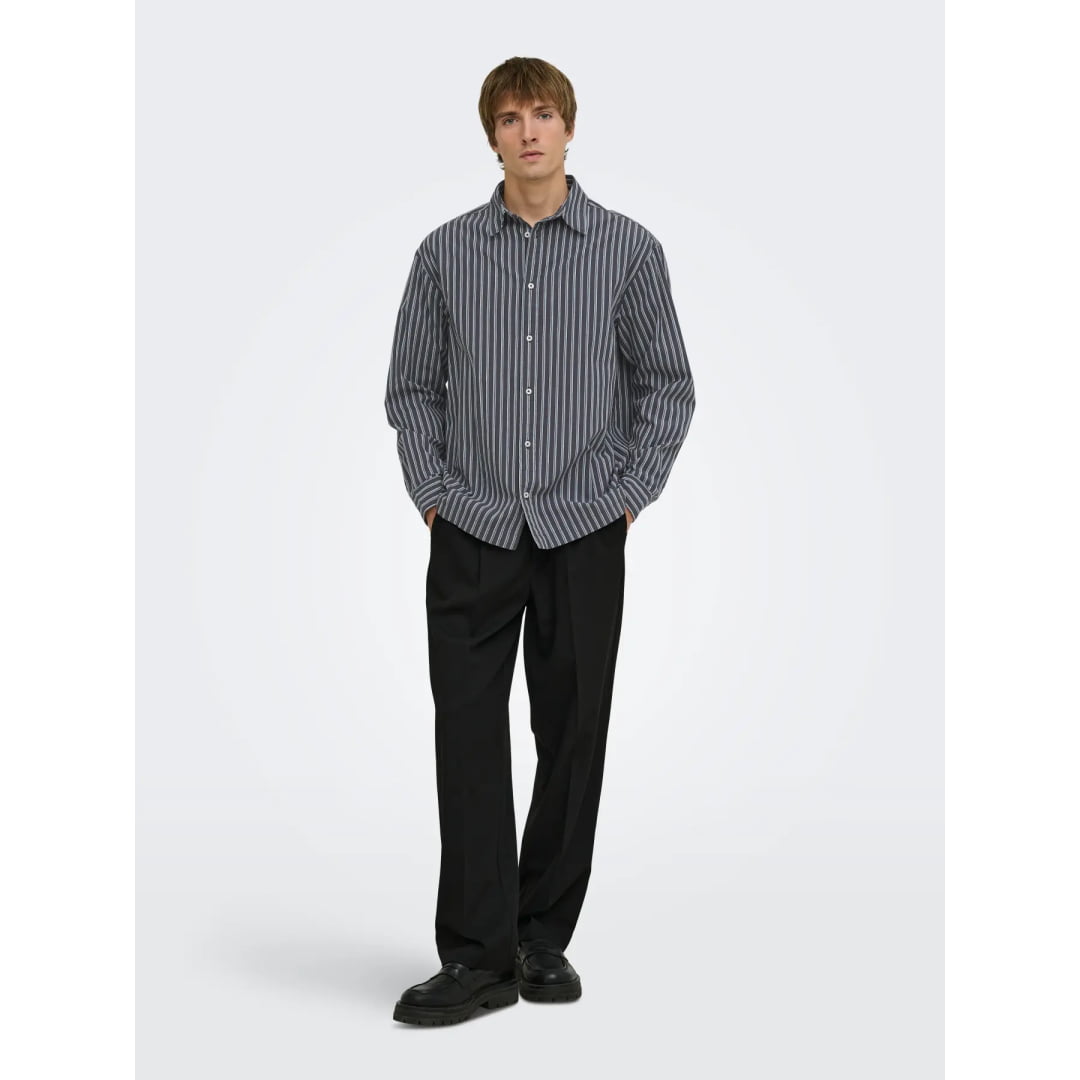 Chemise Jack & Jones ONSTOMMY Stripe RLX VD Grey Pinstripe