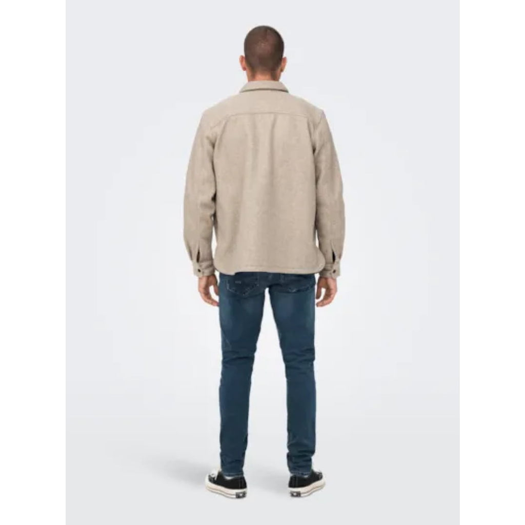 Chemise Only & Sons Onsash Woolen Look Pocket Chinchilla