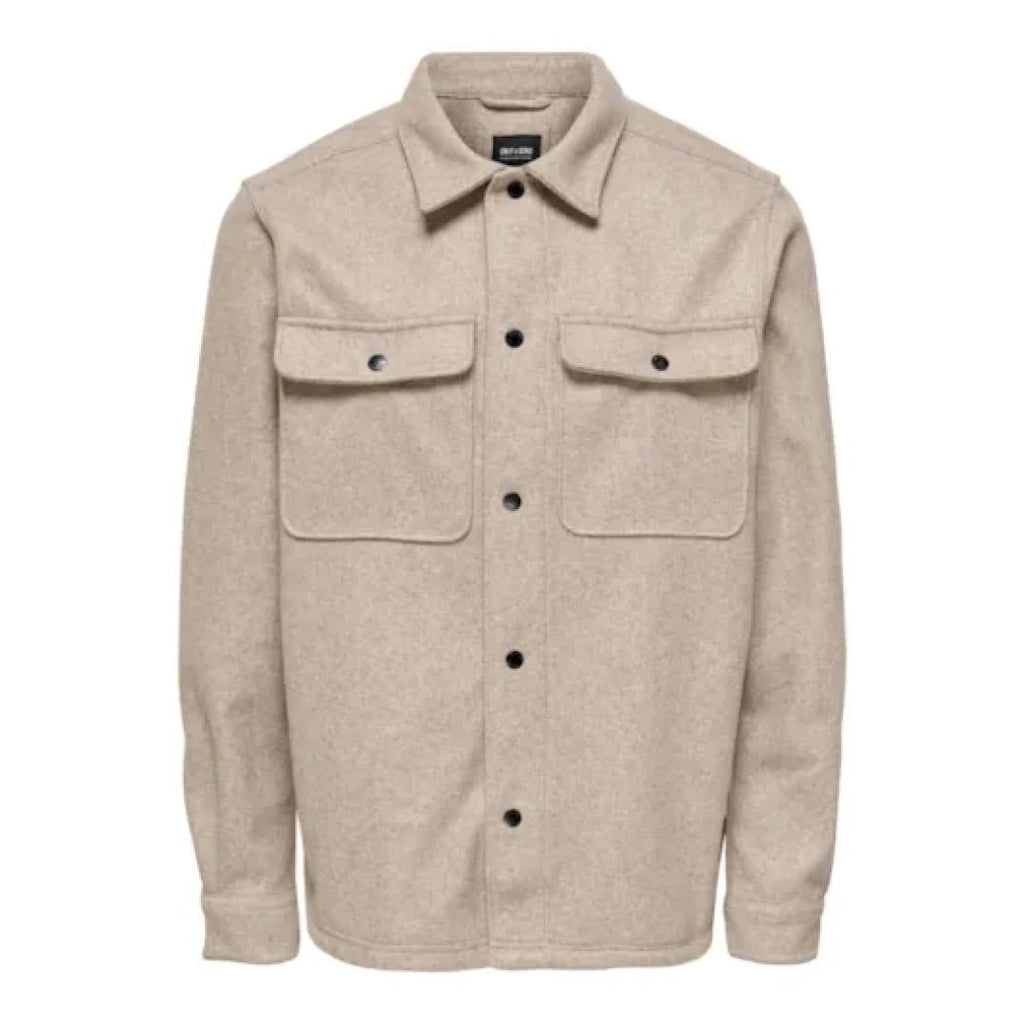 Chemise Only & Sons Onsash Woolen Look Pocket Chinchilla