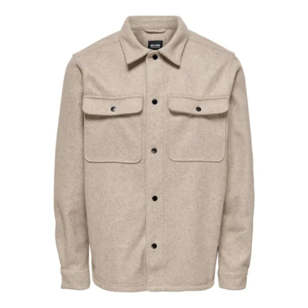 Chemise Only & Sons Onsash Woolen Look Pocket Chinchilla