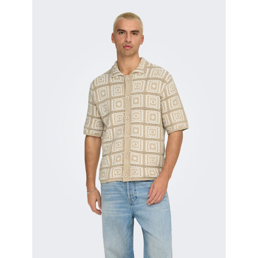Chemise Only & Sons Onsbart Knit RLX 5 SS Silver Lining