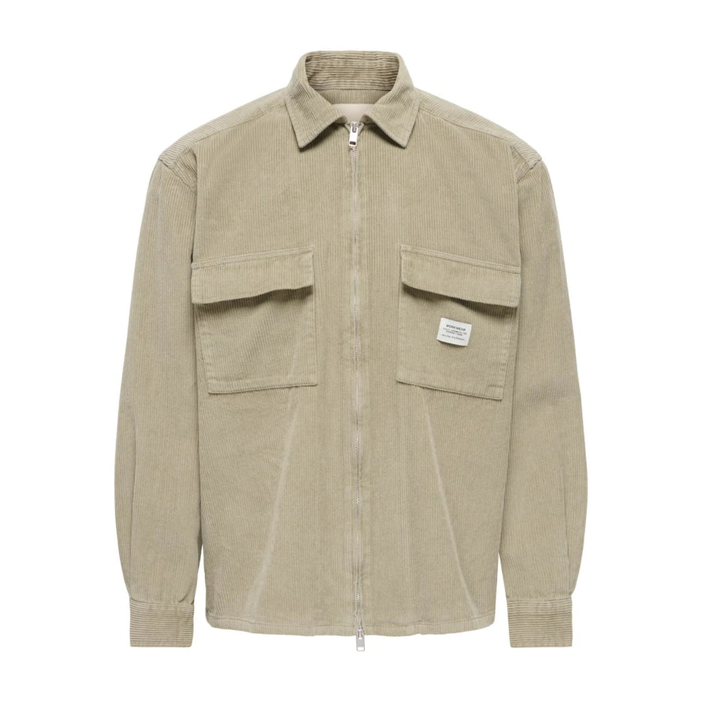 Chemise Only & Sons Onsbray Cord Overshirt Relax Laurel Oak