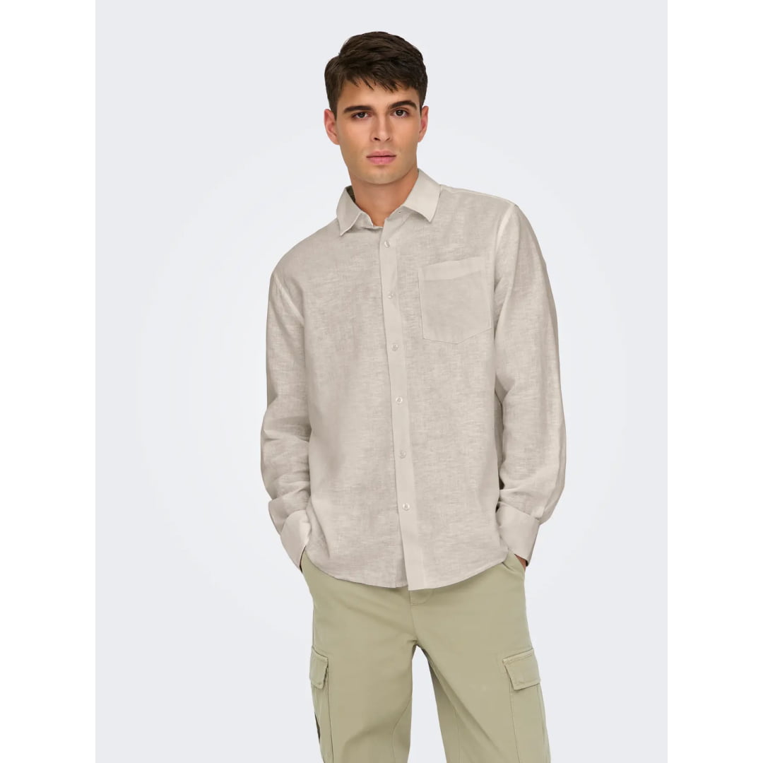 Chemise Only & Sons Onscaiden Life 1PKT Linen Blend