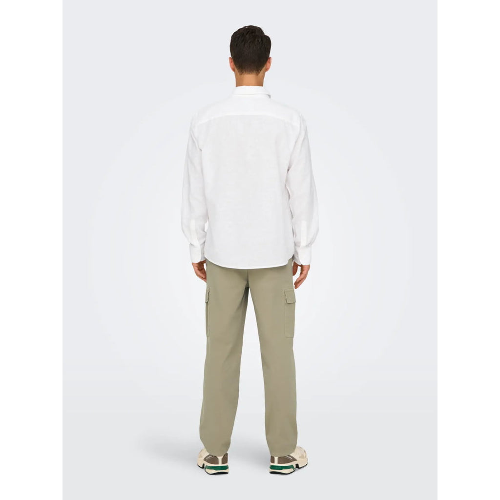 Chemise Only & Sons Onscaiden Life 1PKT Linen Blend White