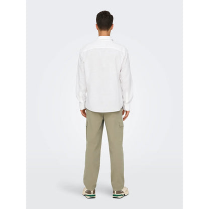 Chemise Only & Sons Onscaiden Life 1PKT Linen Blend White