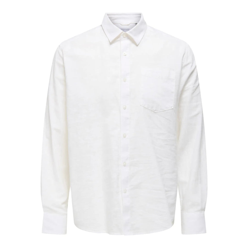 Chemise Only & Sons Onscaiden Life 1PKT Linen Blend White