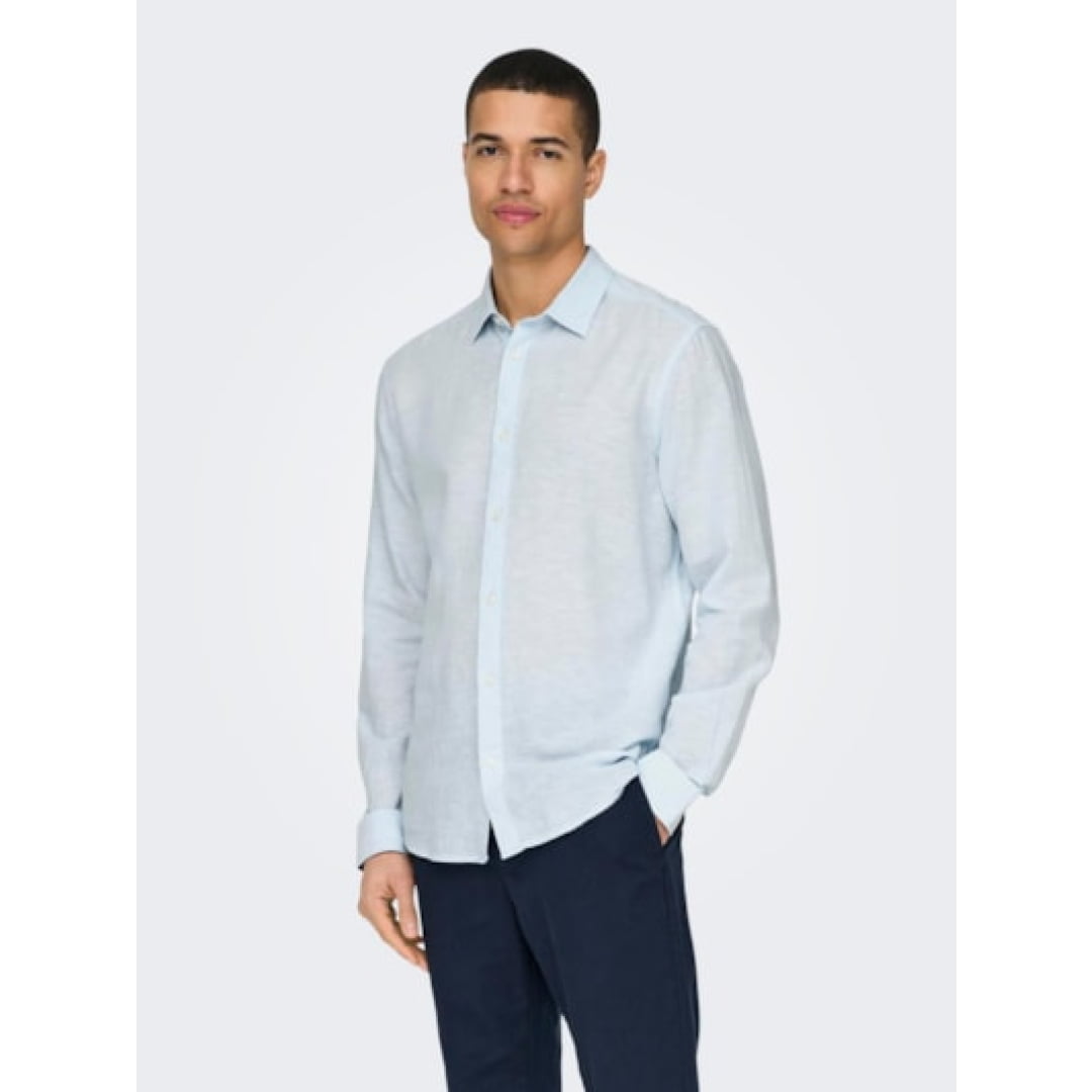 Chemise Only & Sons Onscaiden Life Linen Cashmere Blue