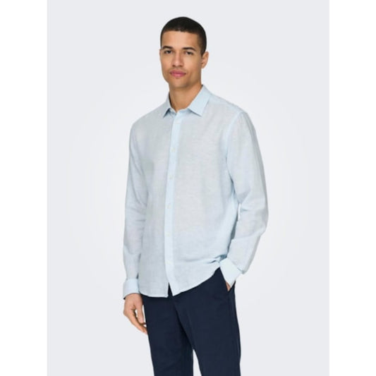 Chemise Only & Sons Onscaiden Life Linen Cashmere Blue