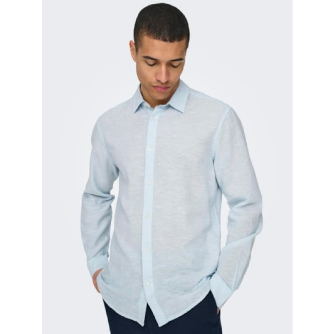 Chemise Only & Sons Onscaiden Life Linen Cashmere Blue