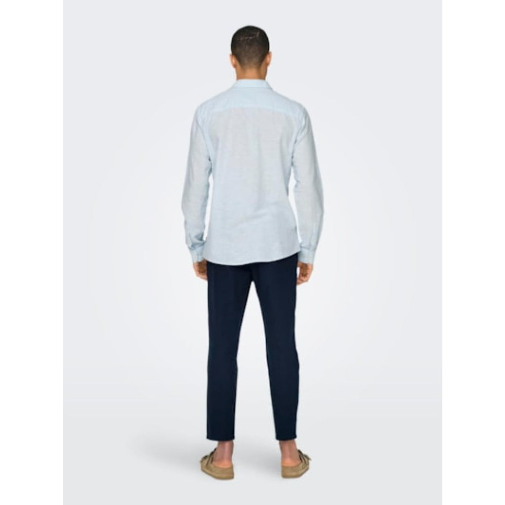 Chemise Only & Sons Onscaiden Life Linen Cashmere Blue