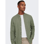 Chemise Only & Sons Onscaiden Life Linen Col Mao Swamp