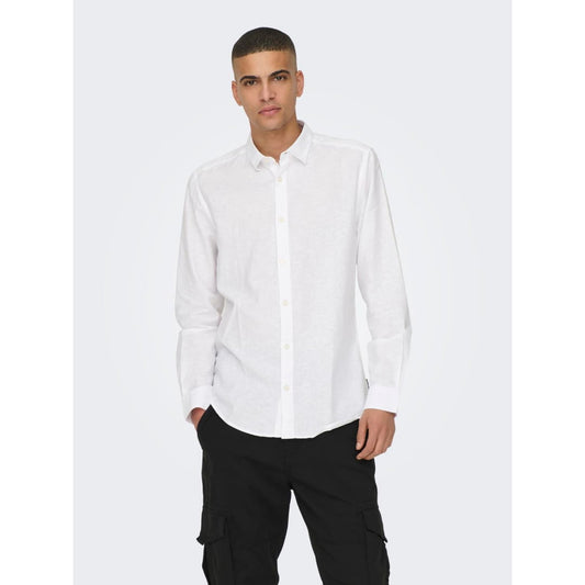 Chemise Only & Sons Onscaiden Life Linen Col Mao White
