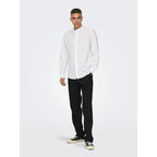 Chemise Only & Sons Onscaiden Life Linen LS Col Mao White