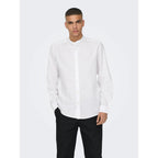 Chemise Only & Sons Onscaiden Life Linen LS Col Mao White