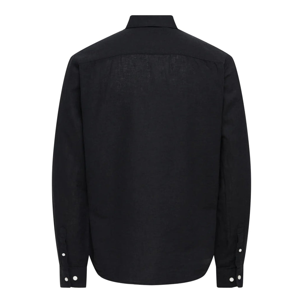 Chemise Only & Sons Onscaiden Life Solid Linen Black - Swamp