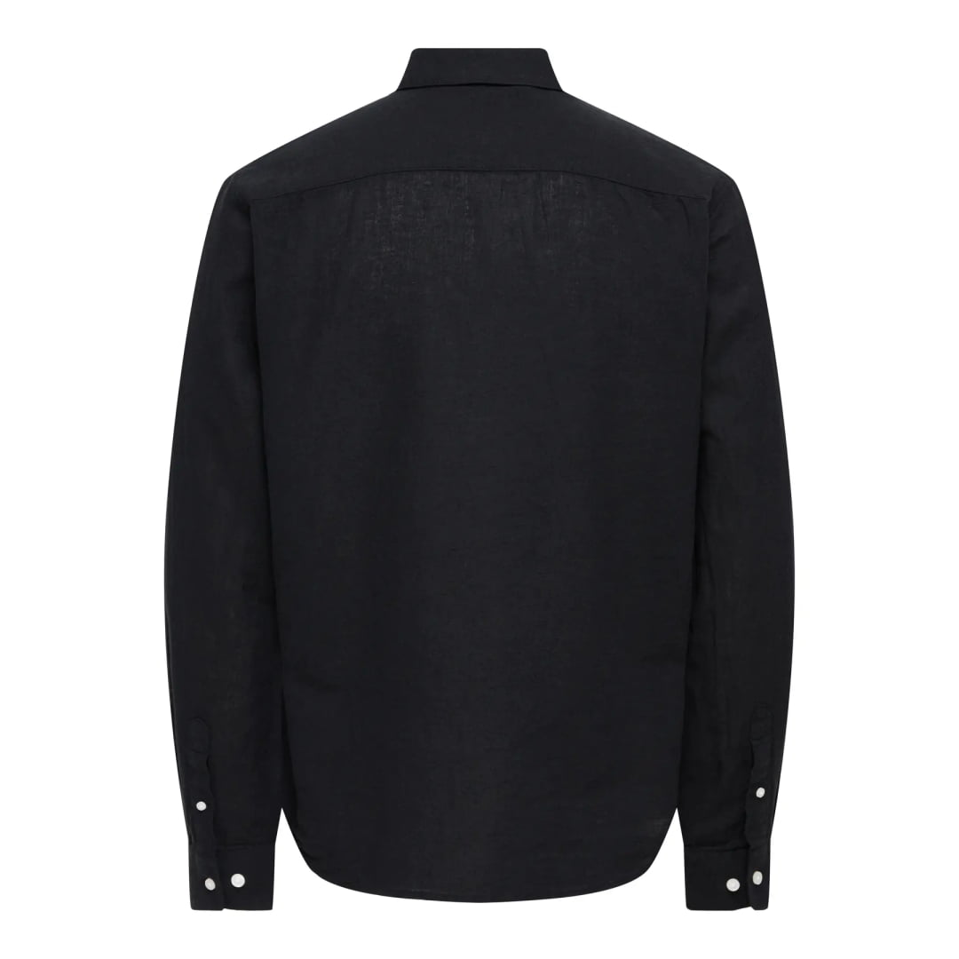 Chemise Only & Sons Onscaiden Life Solid Linen Black - Swamp