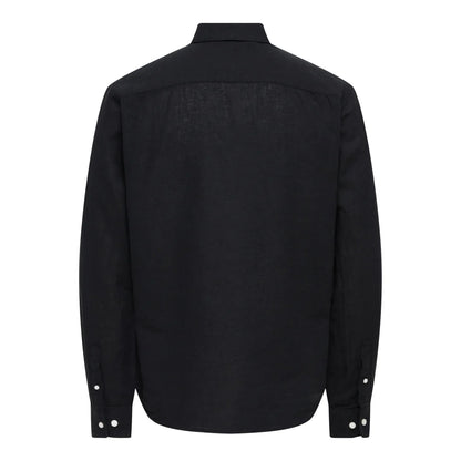 Chemise Only & Sons Onscaiden Life Solid Linen Black - Swamp